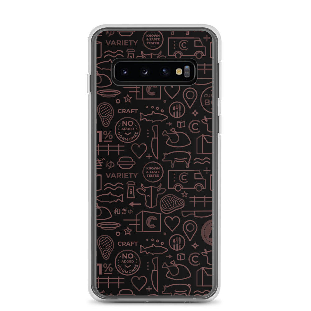 Crowd Cow Samsung Case- Black and Red Print