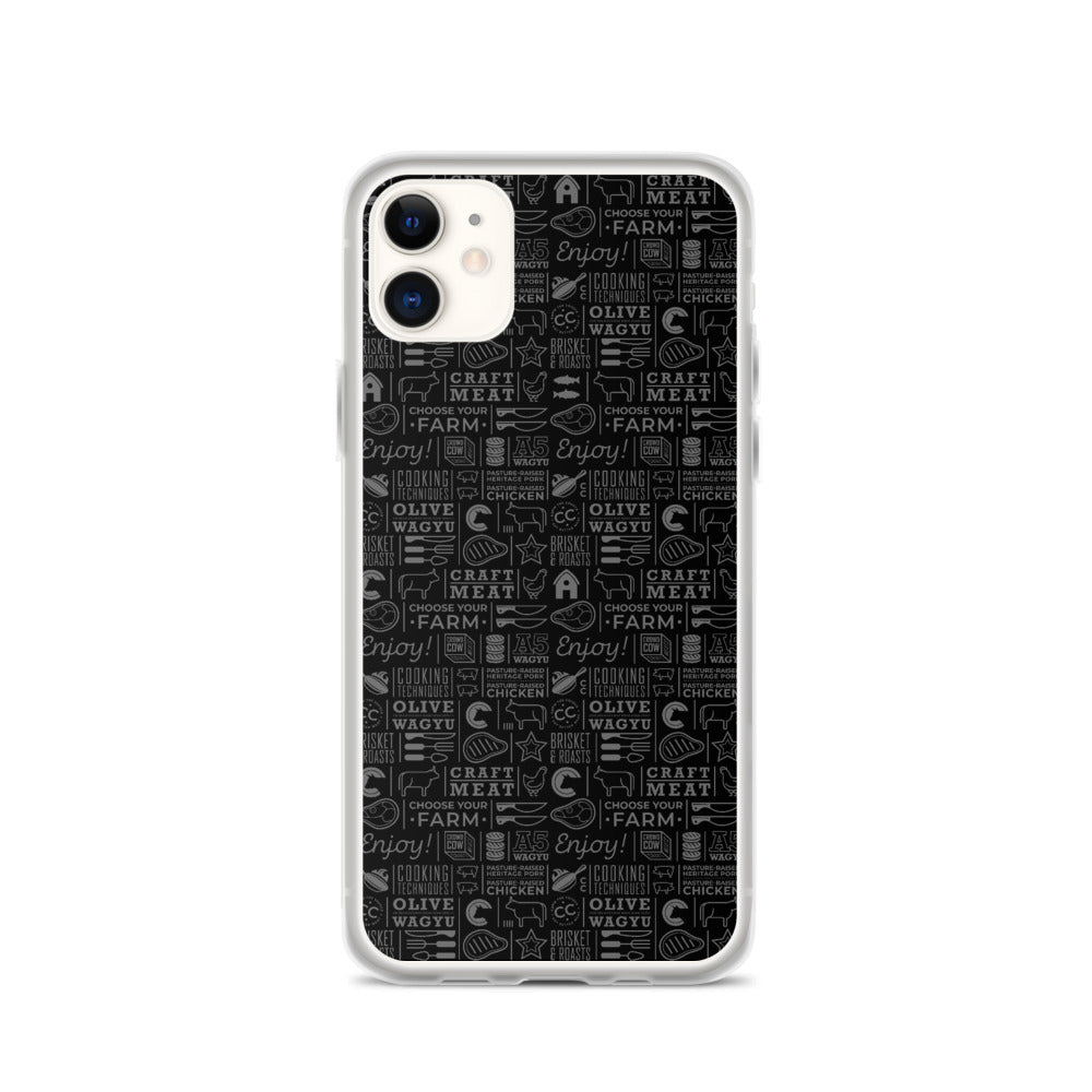 Crowd Cow iPhone Case- Black and White Print