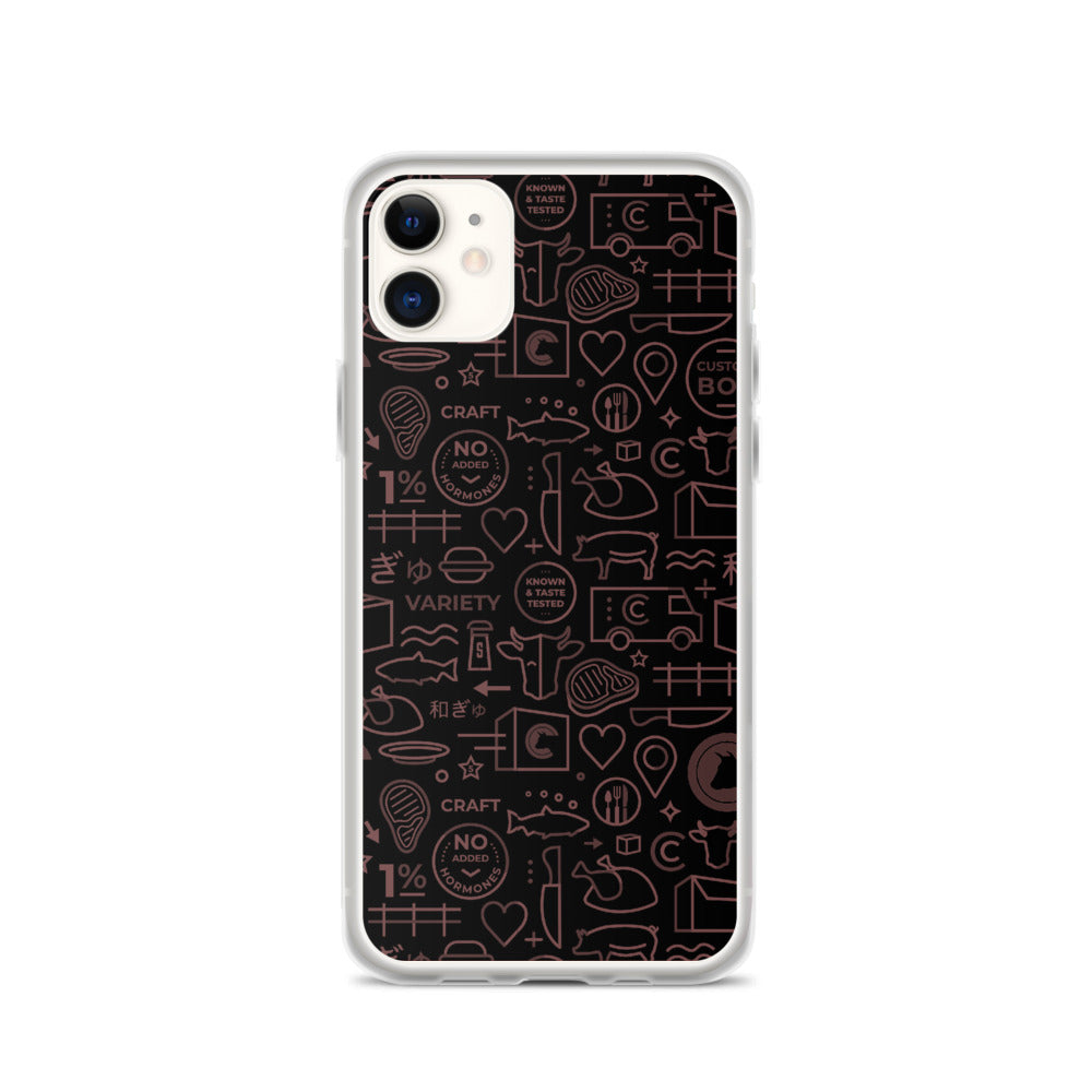 Crowd Cow iPhone Case-Black and Red print